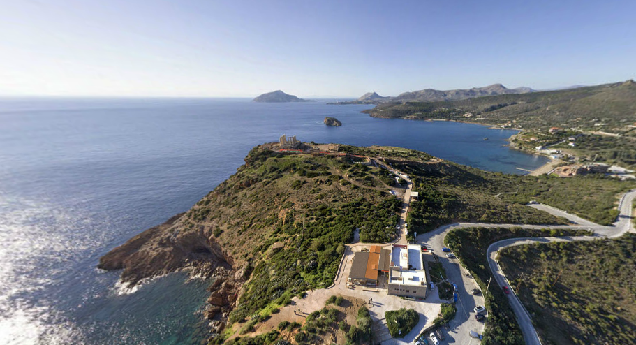 Temple of Poseidon from the sky